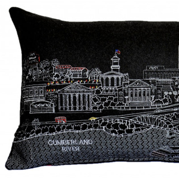 Hivvago Nashville Skyline Lumbar Pillow Black 35 inch 3
