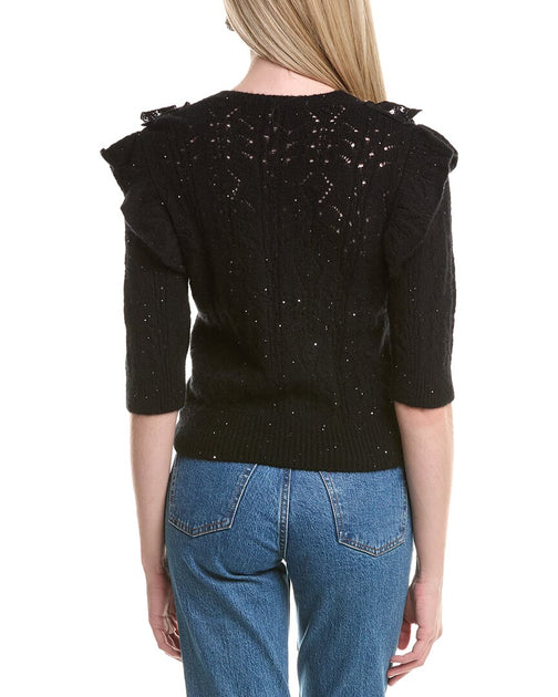 Autumn Cashmere Pointelle Sweater Black XS 3