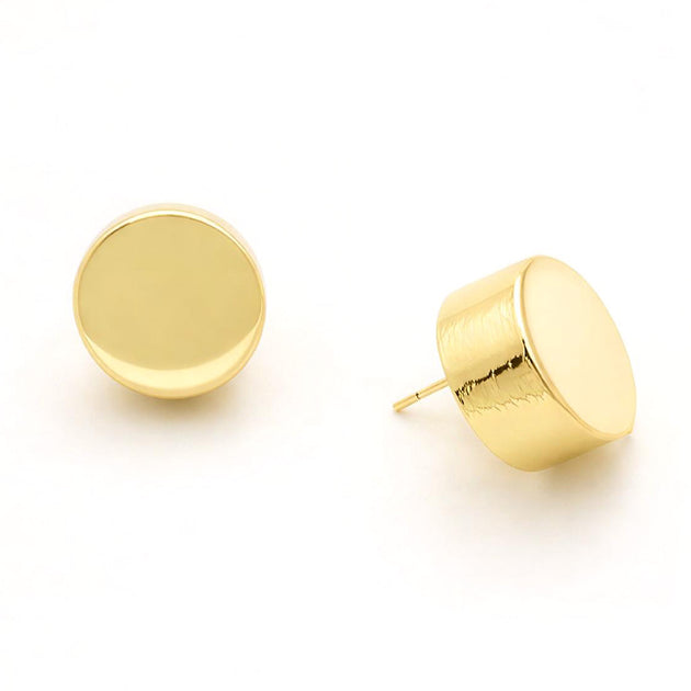 FASHNZFAB Minimal Disc Stud Earrings Gold 2