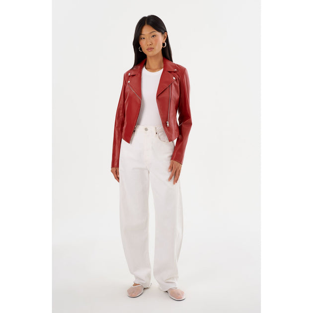Lamarque Pascale Faux Leather Jacket Beige Small 4