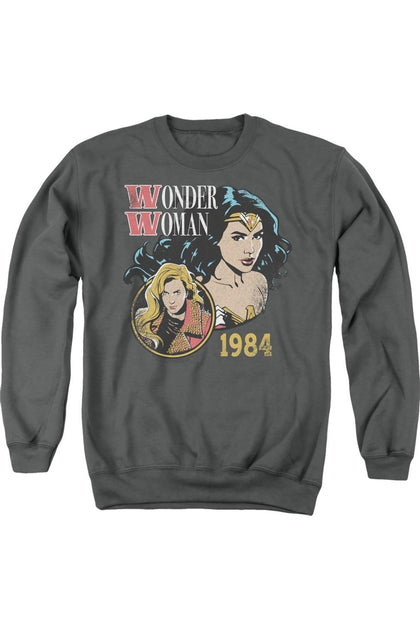 Gildan Wonder Woman 84 Retro Crewneck Sweatshirt Grey Large 2