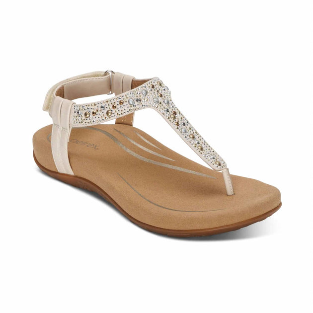 Aetrex Marni Slingback Thong Sandal White EU 40 2