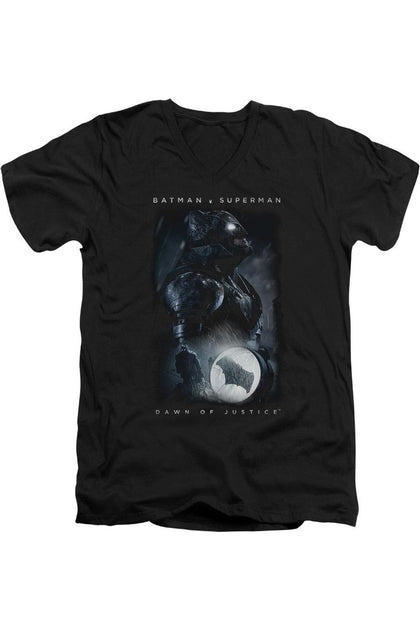 Gildan Batman V Superman Signal V-Neck T-Shirt Black Medium 2