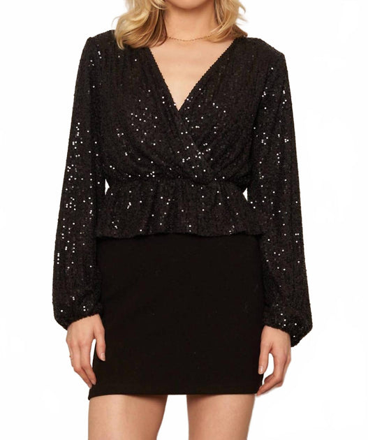 EN CREME Peplum Top Black Small 2