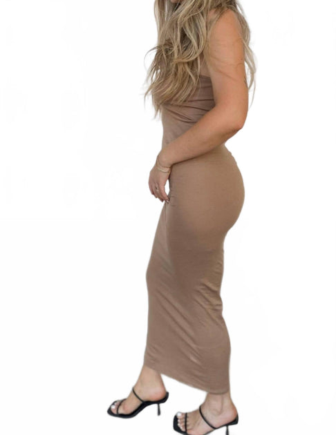 Enza Costa Racer Maxi Dress Brown Small 3