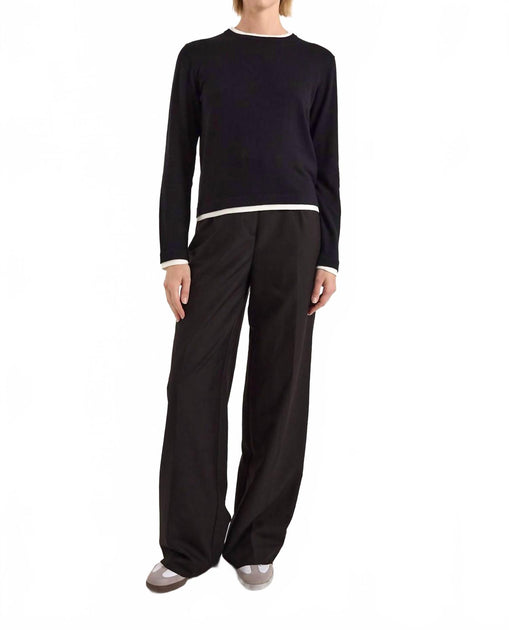 Brodie Double Contrast Crew Neck Sweater Multi XS 4
