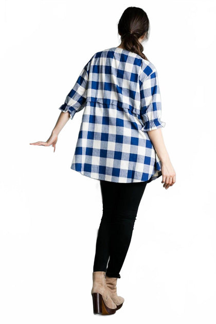 THML Checkered Past Tunique Bleu Small 3