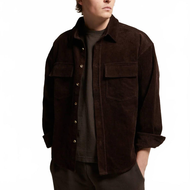 Asher Lorenzo Corduroy Shirt Brown Small 4