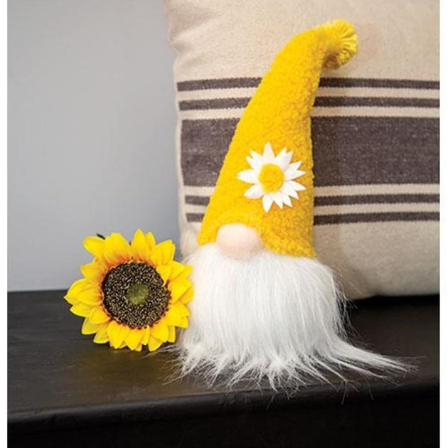 Hivvago Fuzzy Yellow Flower Gnome 13in 2