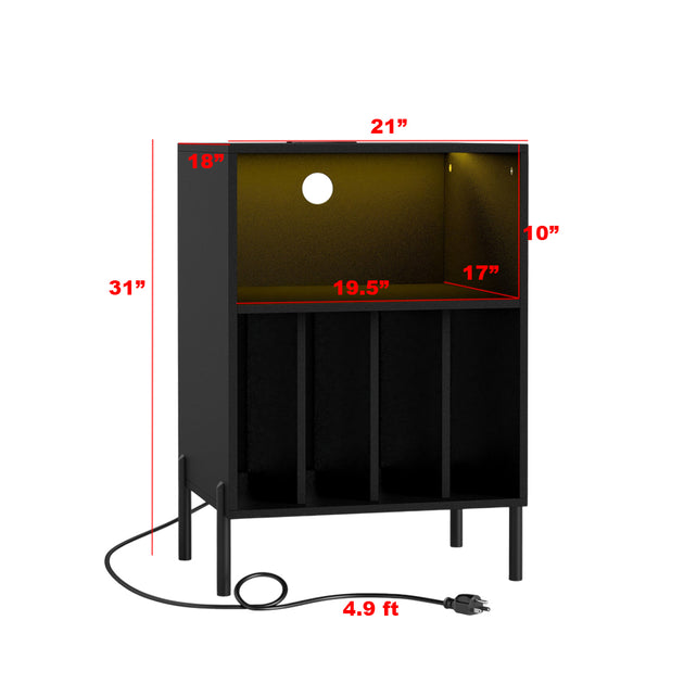 Hivvago Record Player Table Black 5