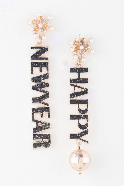 TRUEDAMES Happy New Year Drop Earrings Silver 4