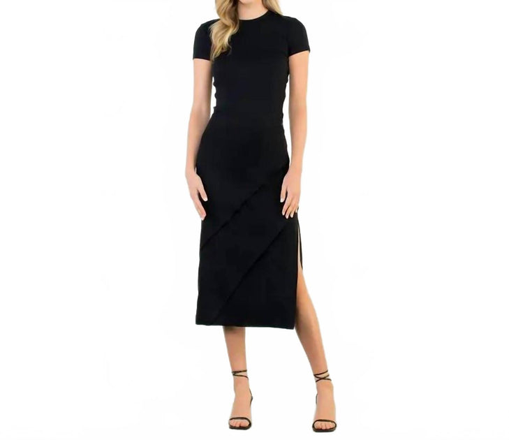 THML Noir Suede Slit Midi Skirt Black Medium 2