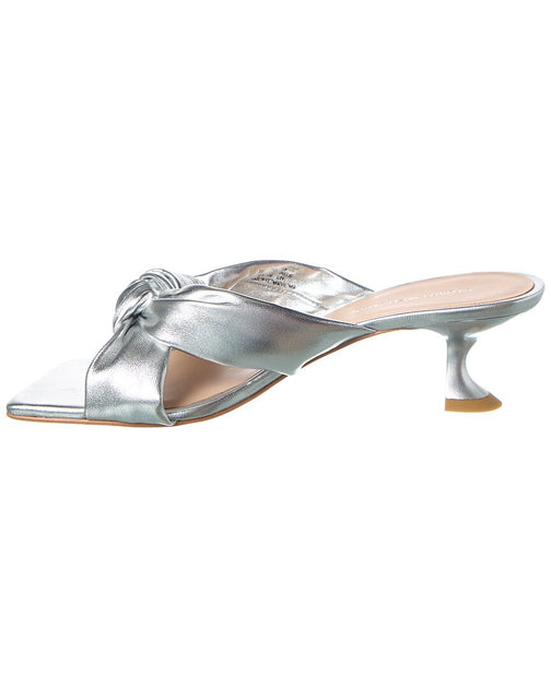 Stuart Weitzman Playa Knot Leather Sandal Beige US 6.5 3