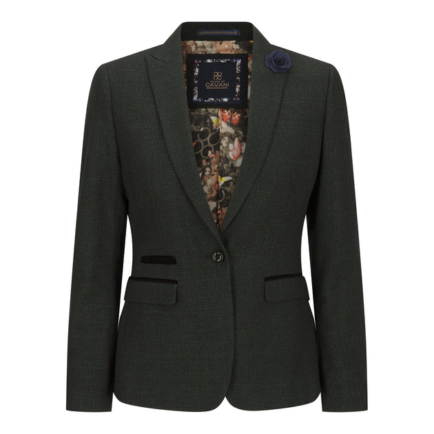 Infinity Tweed Blazer Green Check US 4 2