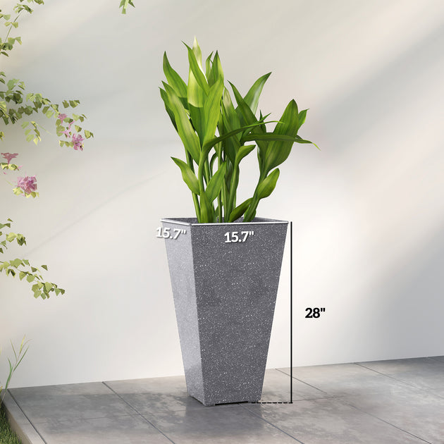 Hivvago 3-Pack Tapered Planter Marble 28in 6