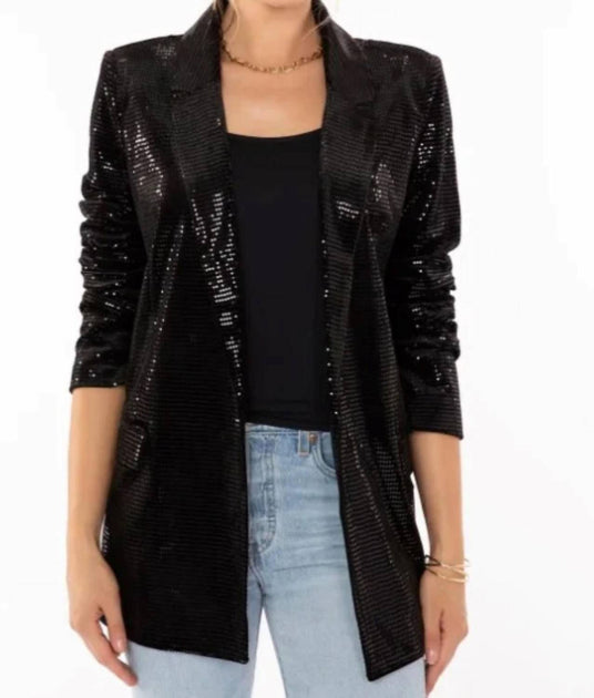 bishop + young Steal The Night Sequin Blazer Black Small 3