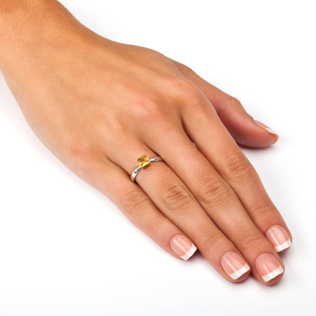 Palm Birthstone .925 Silver Solitaire Ring Green US 7 4