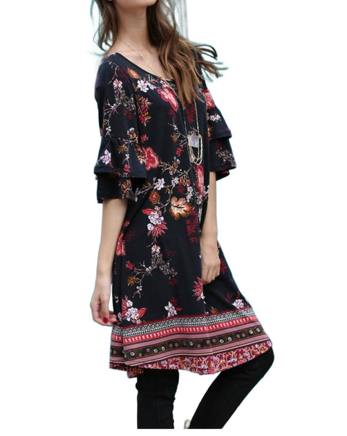 Angie Floral Ruffle Sleeve Dress Multi Medium 3