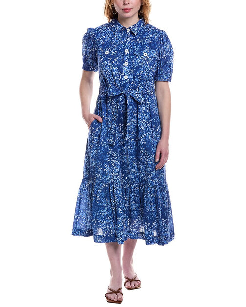 Jude Connally Marina Shirtdress Blue Large 2