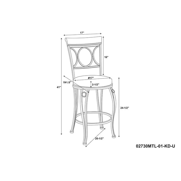 Linon Circles Back Counter Stool 24 Brown 3