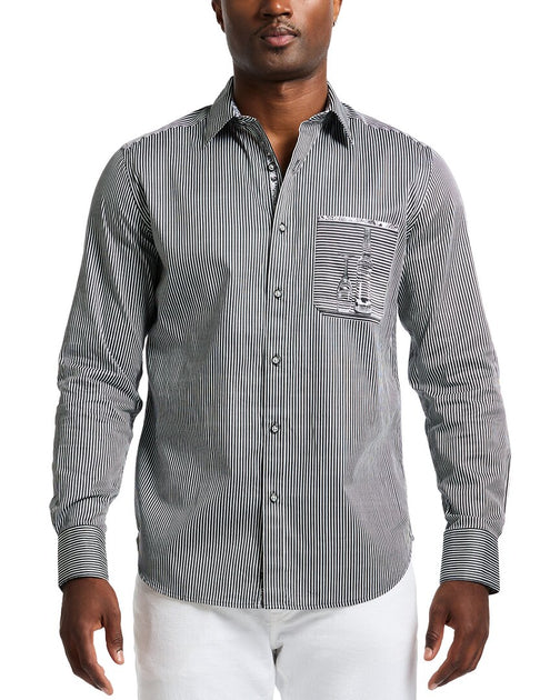 Robert Graham Perspective Gewebtes Hemd Grau Large 2