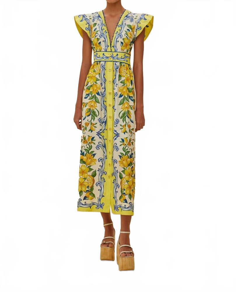 FARM RIO Sicily Scarf Dress In Off White