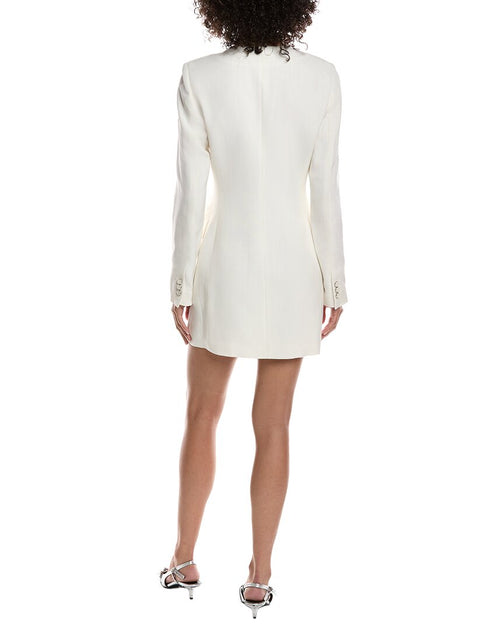 Helmut Lang Robe Tailleur à Fermeture Éclair Blanche US 2 3