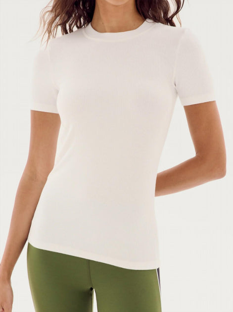 SPLITS59 Louise Rib Short Sleeve Tee White XS 2