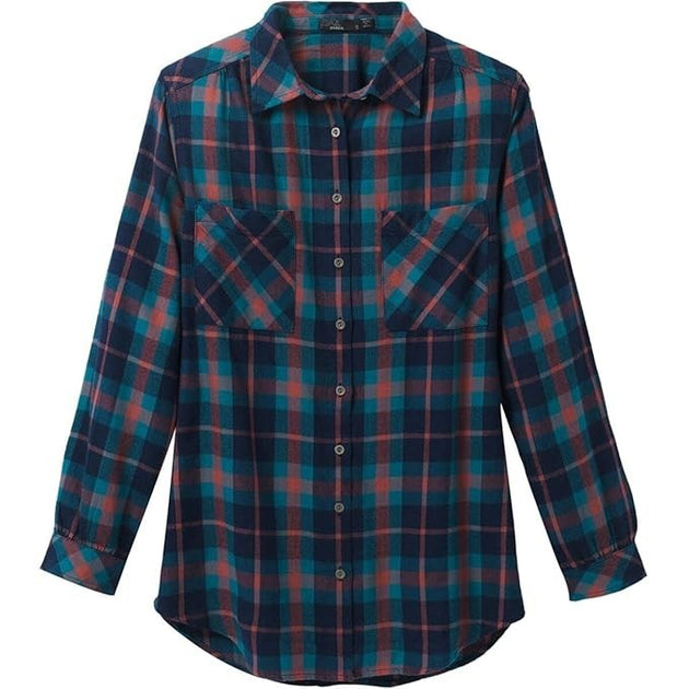prAna Beezly Flannel Shirt Blue Plaid XSmall 2