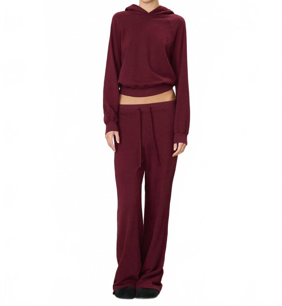 Eterne Drawstring Wide Leg Sweatpants Red Large 2