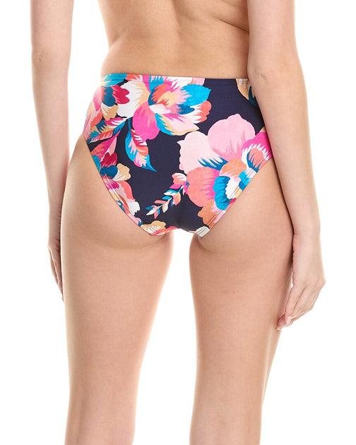 La Blanca Mid-Waist Overlap Sash Bikini Bottom Indigo US 16 3