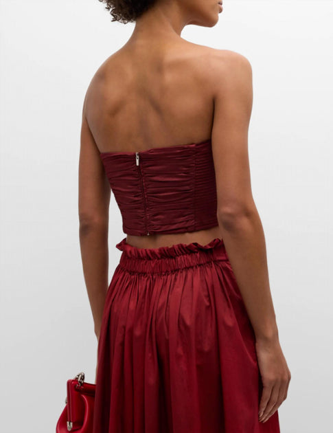 A.L.C. Gisele Gathered Tube Top Red US 6 3