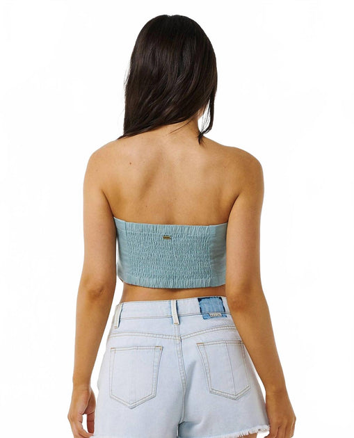 Rip Curl Hibiscus Heat Halter Top Blue M 4