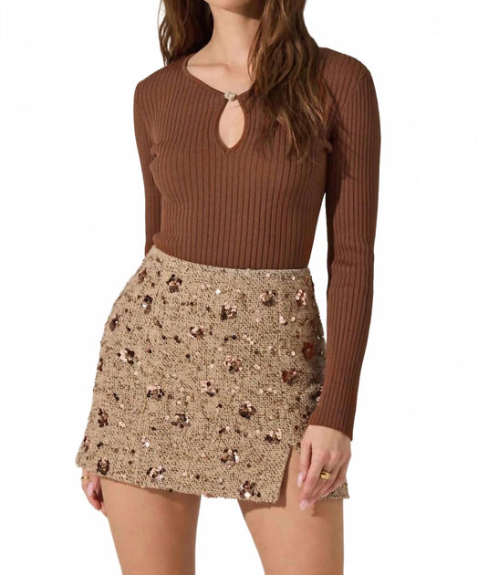 ASTR Lynly Sweater Brown Large 2