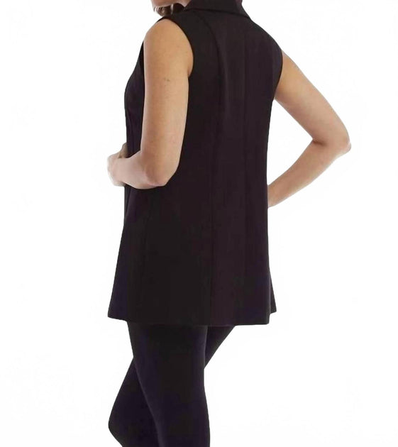 Angel Apparel Long Zipper Vest Schwarz XSmall 3