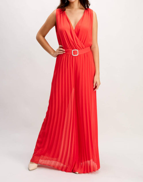 Frank Lyman Formal V-Neck Jumpsuit Red US 4 2