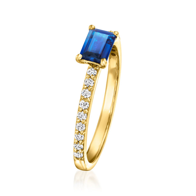 Ross-Simons RS Pure Sapphire Diamond Ring Blue US 5 4