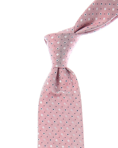 Hugo Boss Diamonds Silk-Blend Tie Pink One Size 2