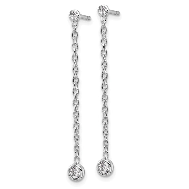 Diamond2Deal Lab Grown Diamond Dangle Earrings White Gold 3