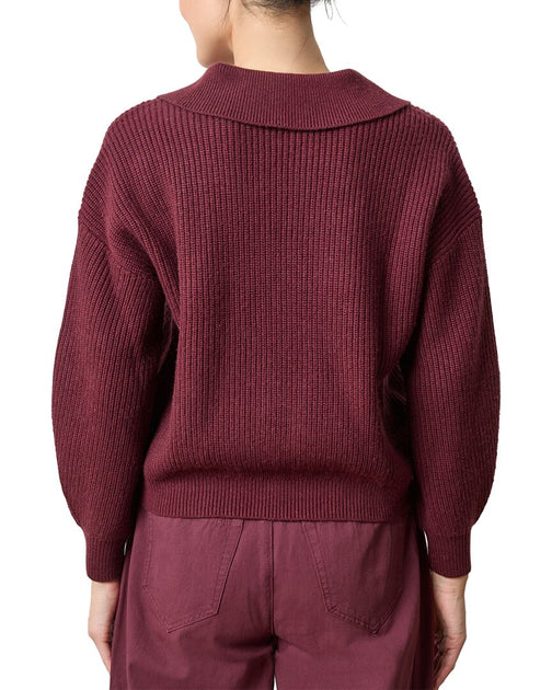 Lilla P Keyhole Rib Sweater Red XS 3