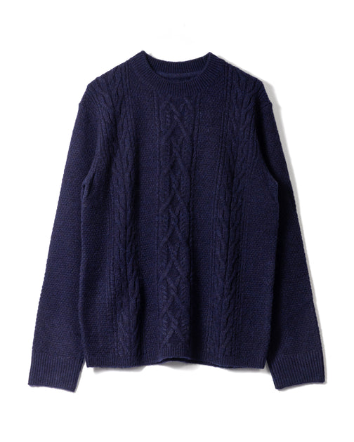 Wax London Textured Cable Knit Crewneck Sweater Black XSmall 2