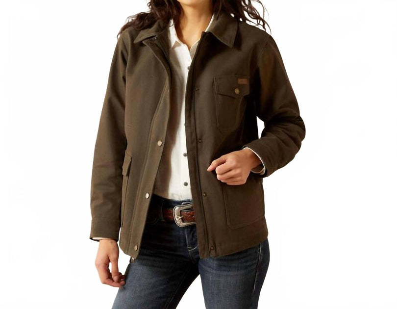 Ariat Western Canvas Chore Jacket Brown Medium 2