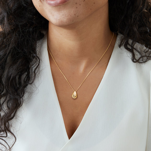 Ross-Simons Scattered-Diamond Teardrop Necklace Silver 3
