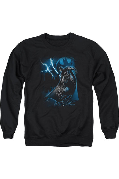 Gildan Batman Lightning Strikes Crewneck Sweatshirt Black Large 2