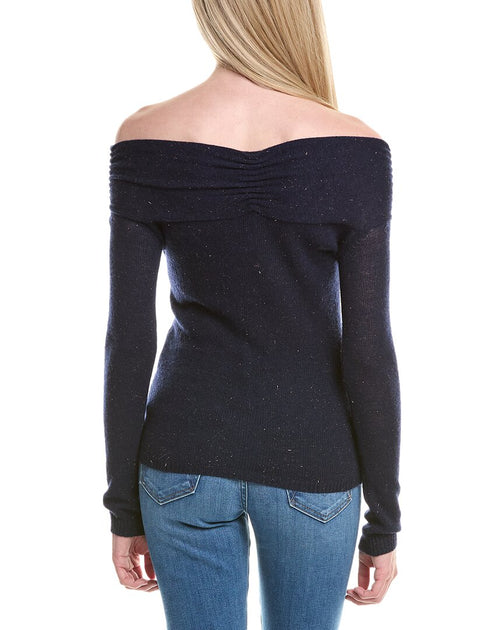 Autumn Cashmere Off-The-Shoulder Sweater Blue Medium 3