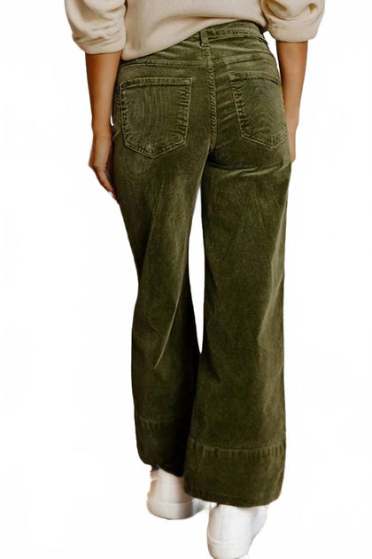 Daisy Tech Rough Ridge Cords Wide Leg Pants Green Medium 3