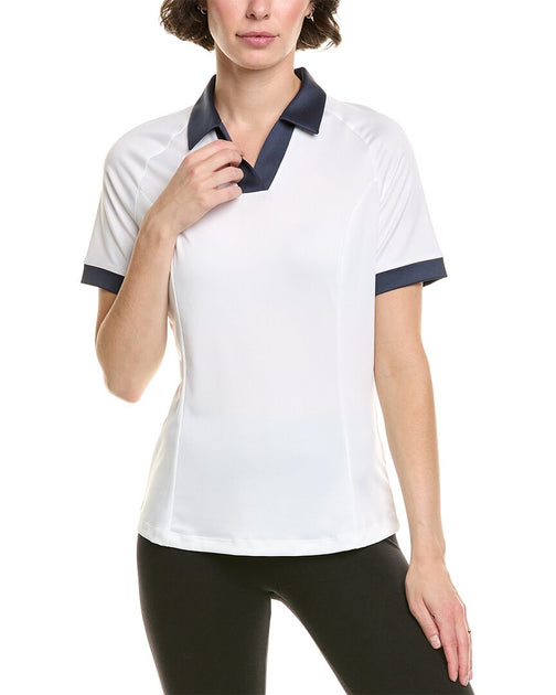 Callaway V-Placket Colorblock Polo Shirt White Small 2