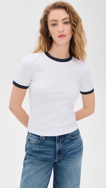 rag & bone Mia Ringer Tee White Multi X-Small 3