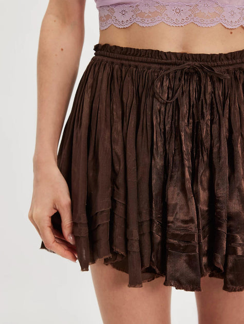 Free People Third Charm Shine Mini Skirt Green Medium 4