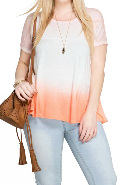 SHE + SKY Short Sleeve Tunic Top Orange XLarge 3